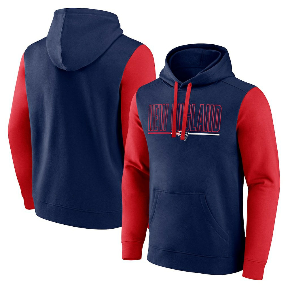 New England Patriots Outline Pullover Hoodie Navy/Red | Fanatics