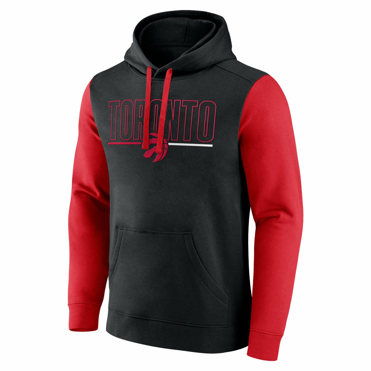 Toronto Raptors Logo Athletic Outline Colorblock Pullover Hoodie Black - NBA