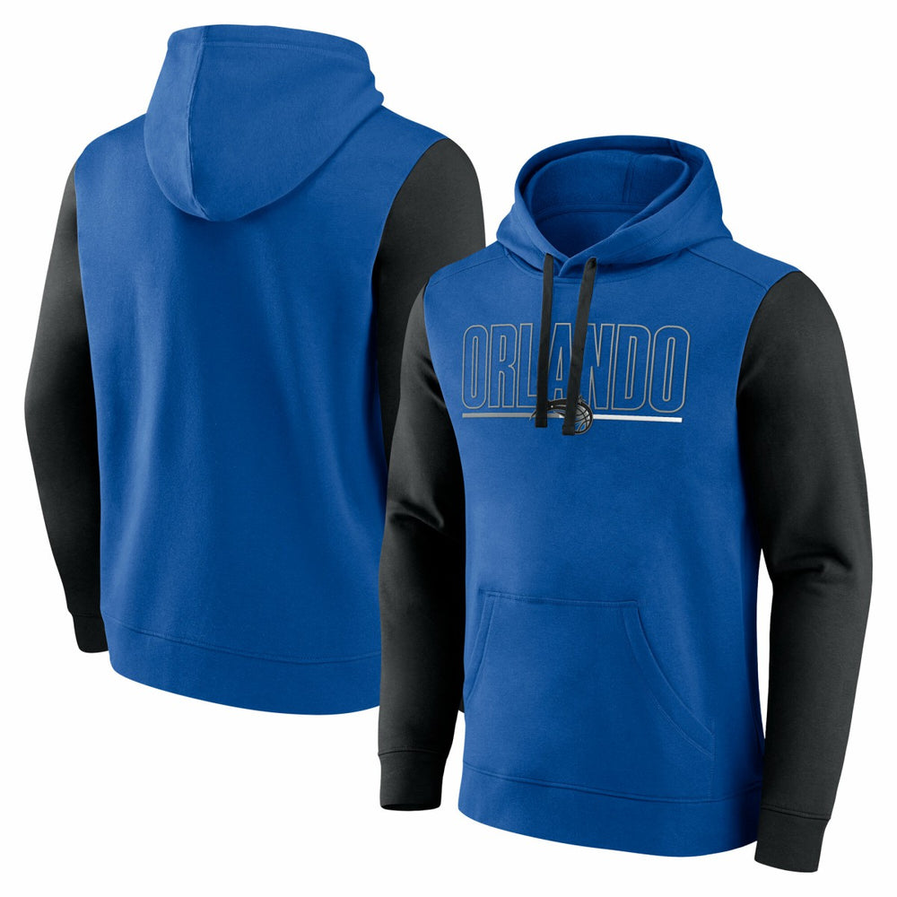 Orlando Magic Logo Athletic Outline Colorblock Pullover Hoodie Blue - NBA