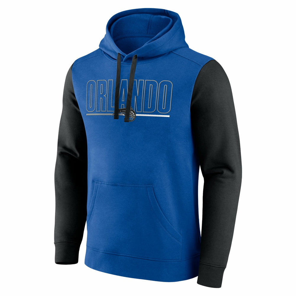 Orlando Magic Logo Athletic Outline Colorblock Pullover Hoodie Blue - NBA