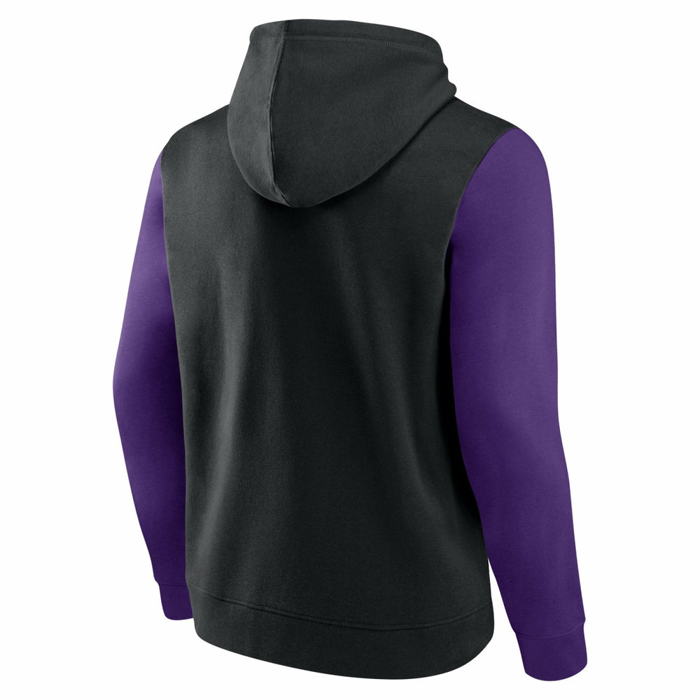 Sacramento Kings Logo Athletic Outline Colorblock Pullover Hoodie Black - NBA
