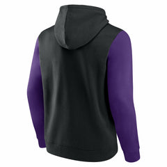 Sacramento Kings Logo Athletic Outline Colorblock Pullover Hoodie Black - NBA