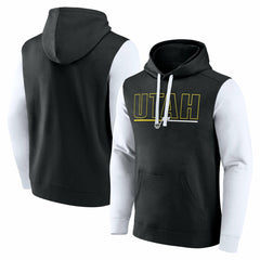 Utah Jazz Logo Athletic Outline Colorblock Pullover Hoodie Black - NBA