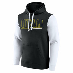Utah Jazz Logo Athletic Outline Colorblock Pullover Hoodie Black - NBA