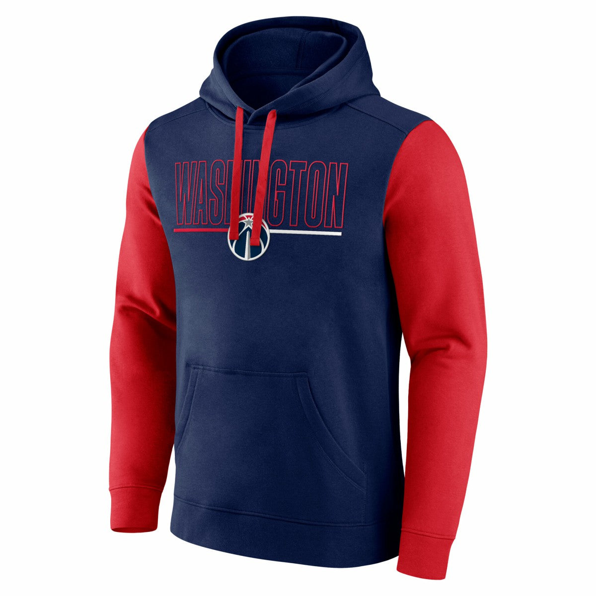 Washington Wizards Logo Athletic Outline Colorblock Pullover Hoodie Navy - NBA