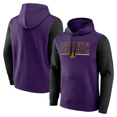 Phoenix Suns Logo Athletic Outline Colorblock Pullover Hoodie Purple - NBA