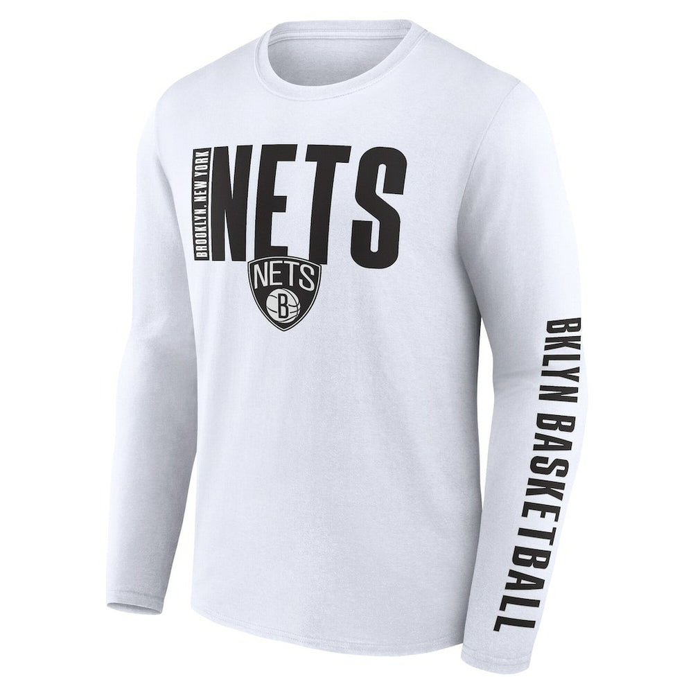 Brooklyn Nets Logo Athletic Vision Long Sleeve T-Shirt White - NBA