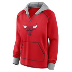Chicago Bulls Logo Athletic Women's Boom Pullover Hoodie Red - NBA