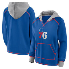 Philadelphia 76ers Logo Athletic Women's Boom Pullover Hoodie Royal - NBA