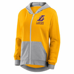 Los Angeles Lakers Logo Athletic Women's Hit It French Terry Full-Zip Hoodie Gold - NBA