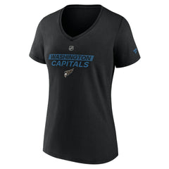 Washington Capitals Fanatics Women's Authentic Pro Alt Logo V-Neck T-Shirt - Black - NHL
