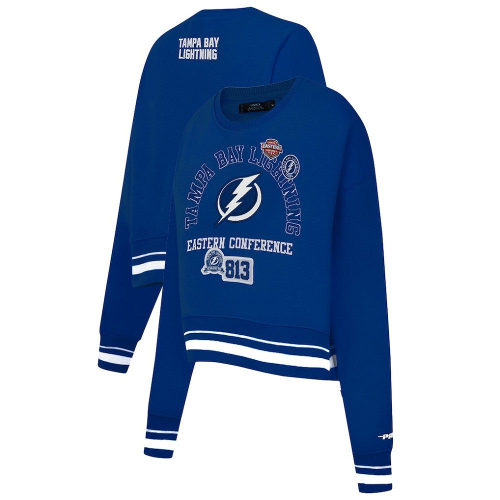Tampa Bay Lightning Pro Standard Women's Area Code Cropped Pullover Sweatshirt - Blue - NHL