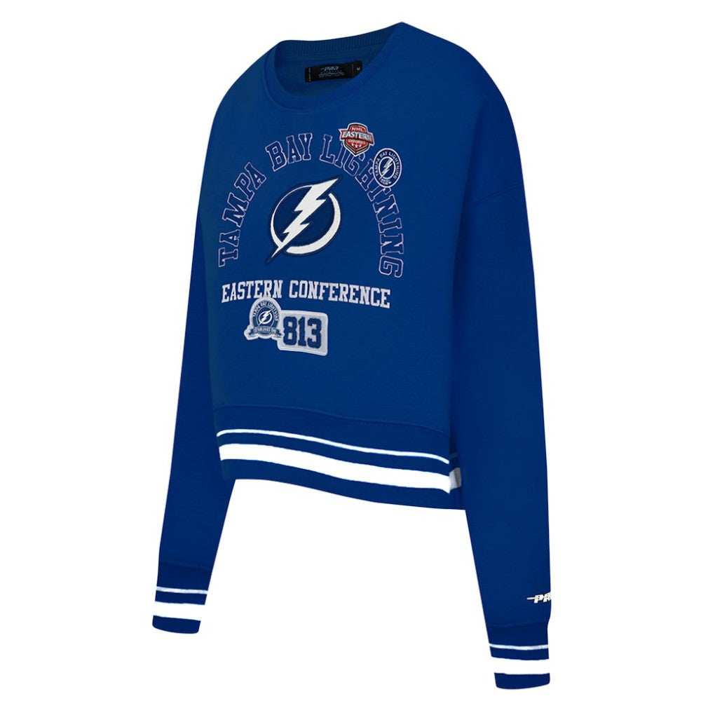 Tampa Bay Lightning Pro Standard Women's Area Code Cropped Pullover Sweatshirt - Blue - NHL
