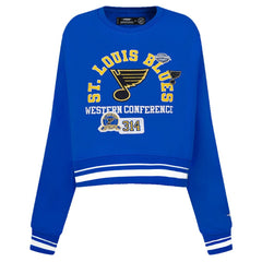 St. Louis Blues Pro Standard Women's Area Code Cropped Pullover Sweatshirt - Blue - NHL