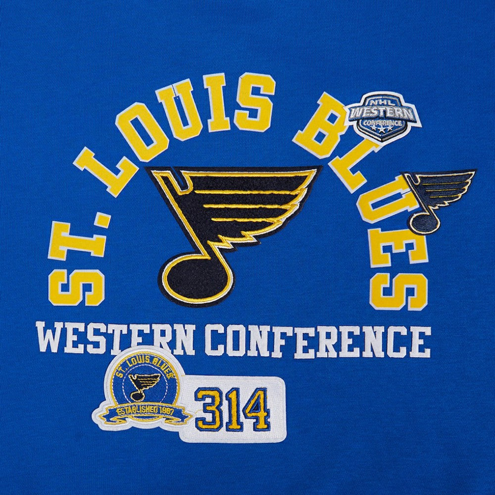 St. Louis Blues Pro Standard Women's Area Code Cropped Pullover Sweatshirt - Blue - NHL