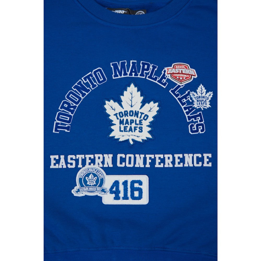 Toronto Maple Leafs Pro Standard Women's Area Code Cropped Pullover Sweatshirt - Blue - NHL