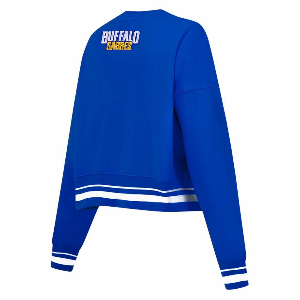 Buffalo Sabres Pro Standard Women's Area Code Cropped Pullover Sweatshirt - Royal - NHL