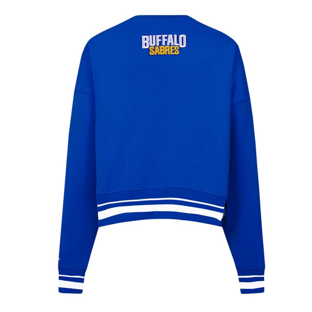 Buffalo Sabres Pro Standard Women's Area Code Cropped Pullover Sweatshirt - Royal - NHL