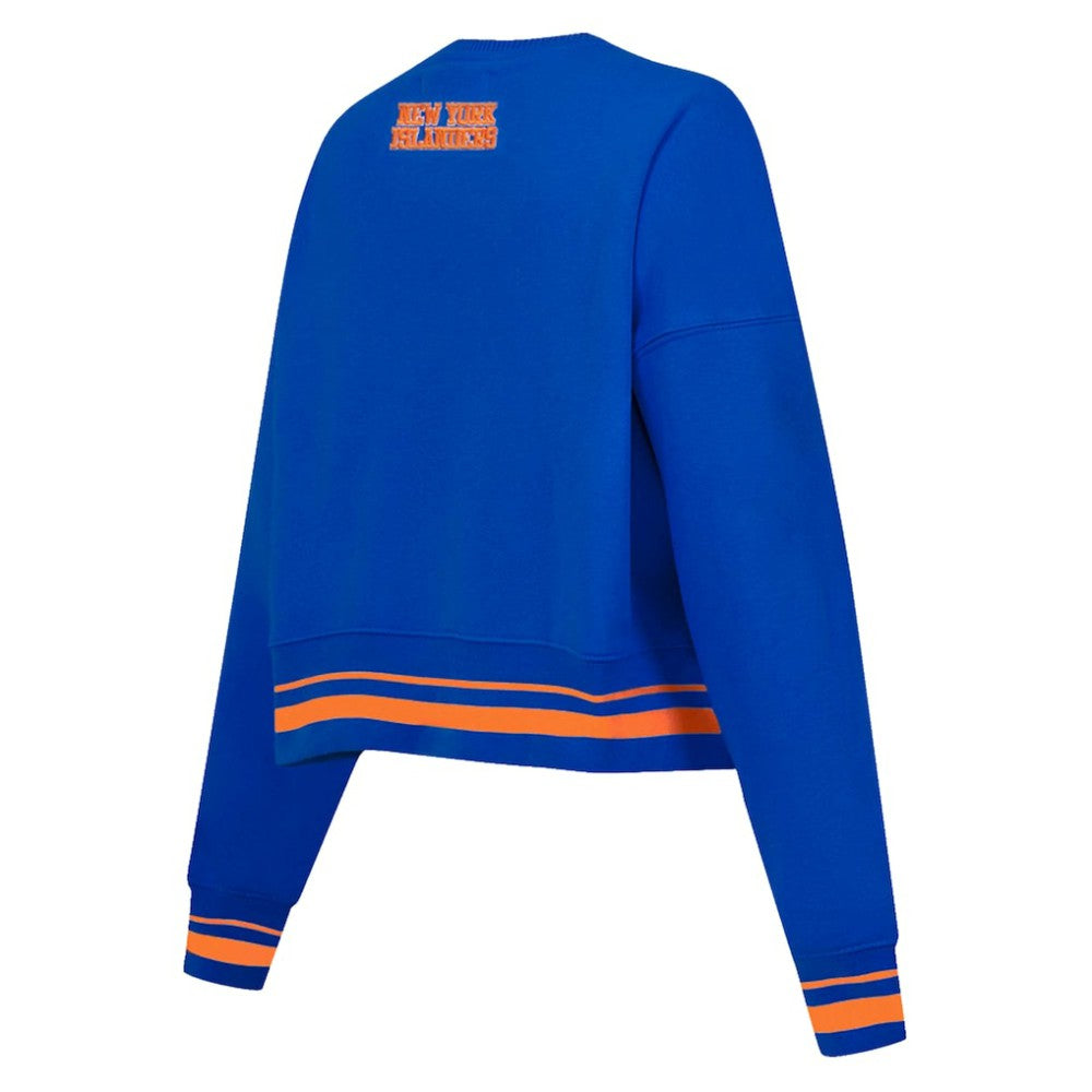 New York Islanders Pro Standard Women's Area Code Cropped Pullover Sweatshirt - Royal - NHL