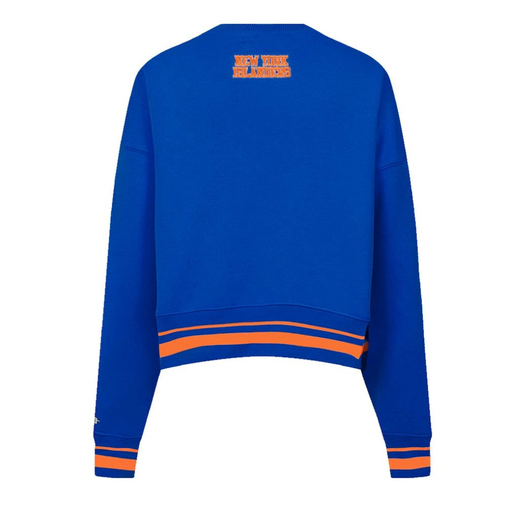 New York Islanders Pro Standard Women's Area Code Cropped Pullover Sweatshirt - Royal - NHL