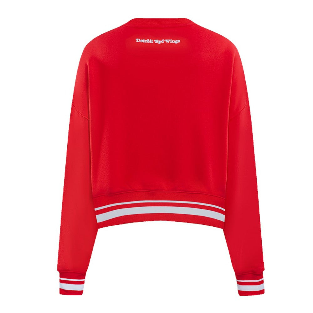 Detroit Red Wings Pro Standard Women's Area Code Cropped Pullover Sweatshirt - Red - NHL
