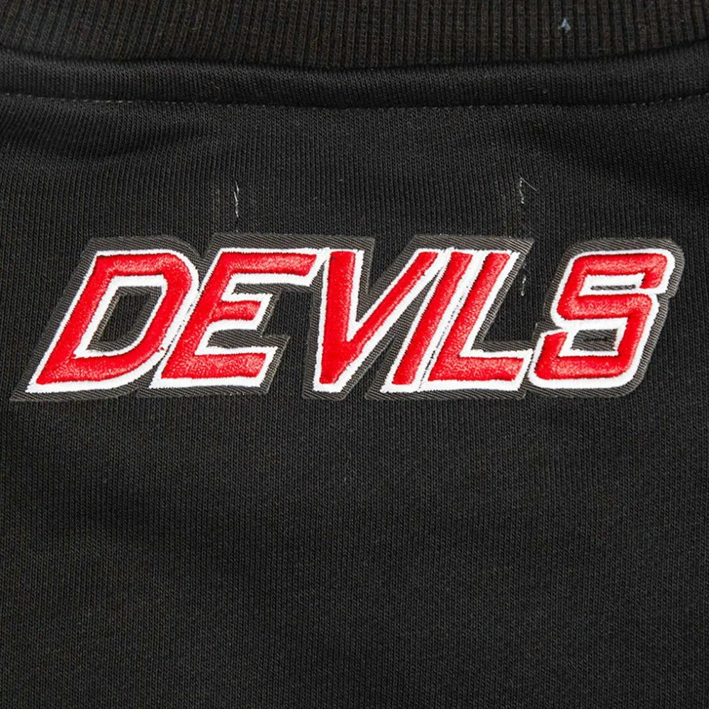 New Jersey Devils Pro Standard Women's Area Code Cropped Pullover Sweatshirt - Black - NHL