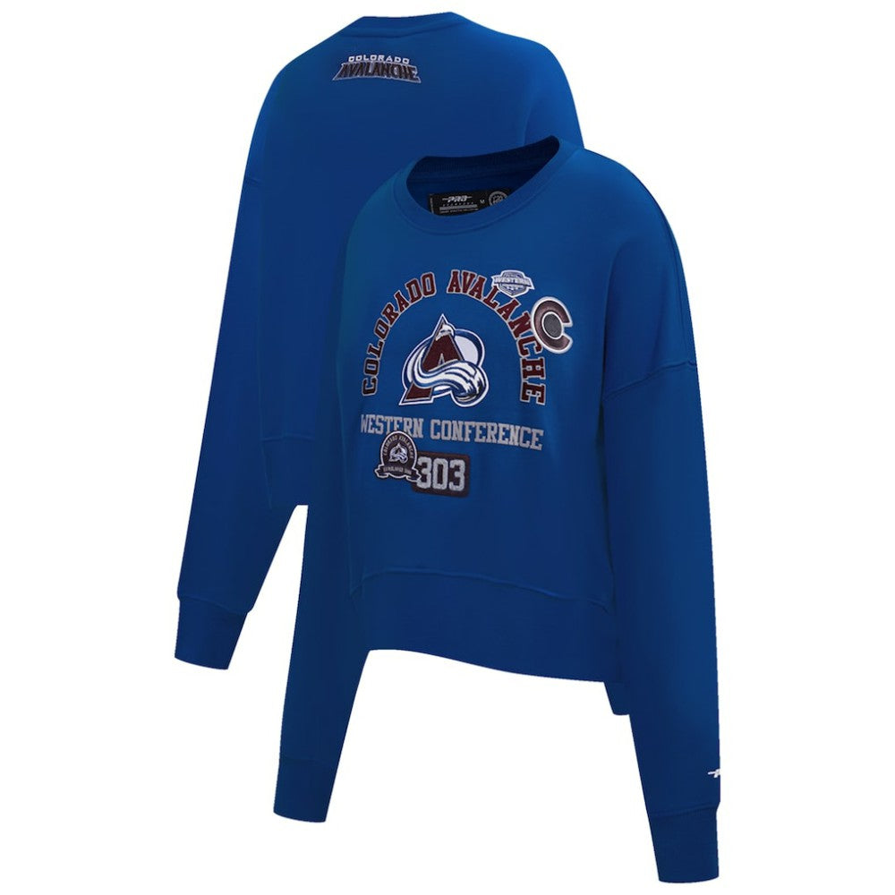 Colorado Avalanche Pro Standard Women's Area Code Cropped Pullover Sweatshirt - Blue - NHL