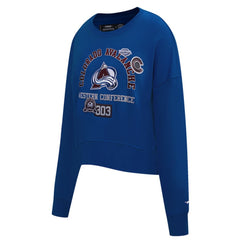 Colorado Avalanche Pro Standard Women's Area Code Cropped Pullover Sweatshirt - Blue - NHL