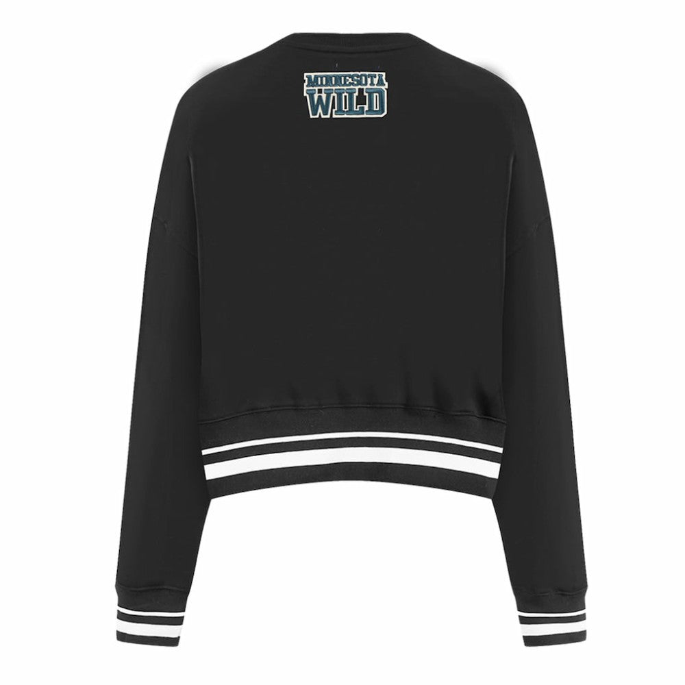 Minnesota Wild Pro Standard Women's Area Code Cropped Pullover Sweatshirt - Black - NHL