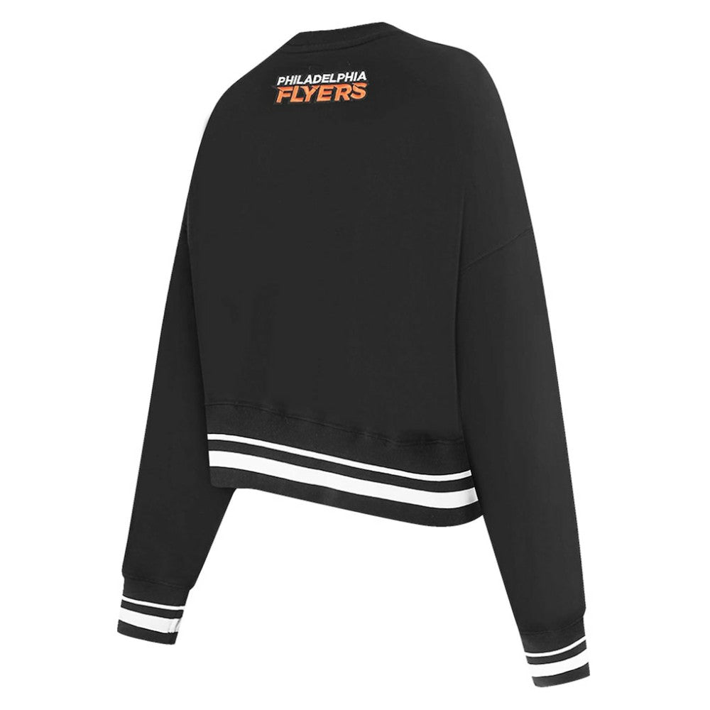 Philadelphia Flyers Pro Standard Women's Area Code Cropped Pullover Sweatshirt - Black - NHL