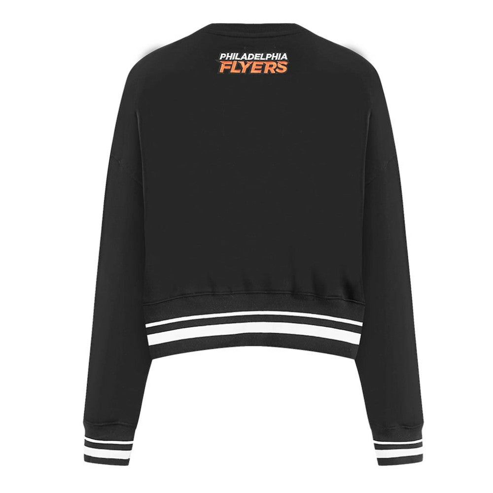Philadelphia Flyers Pro Standard Women's Area Code Cropped Pullover Sweatshirt - Black - NHL