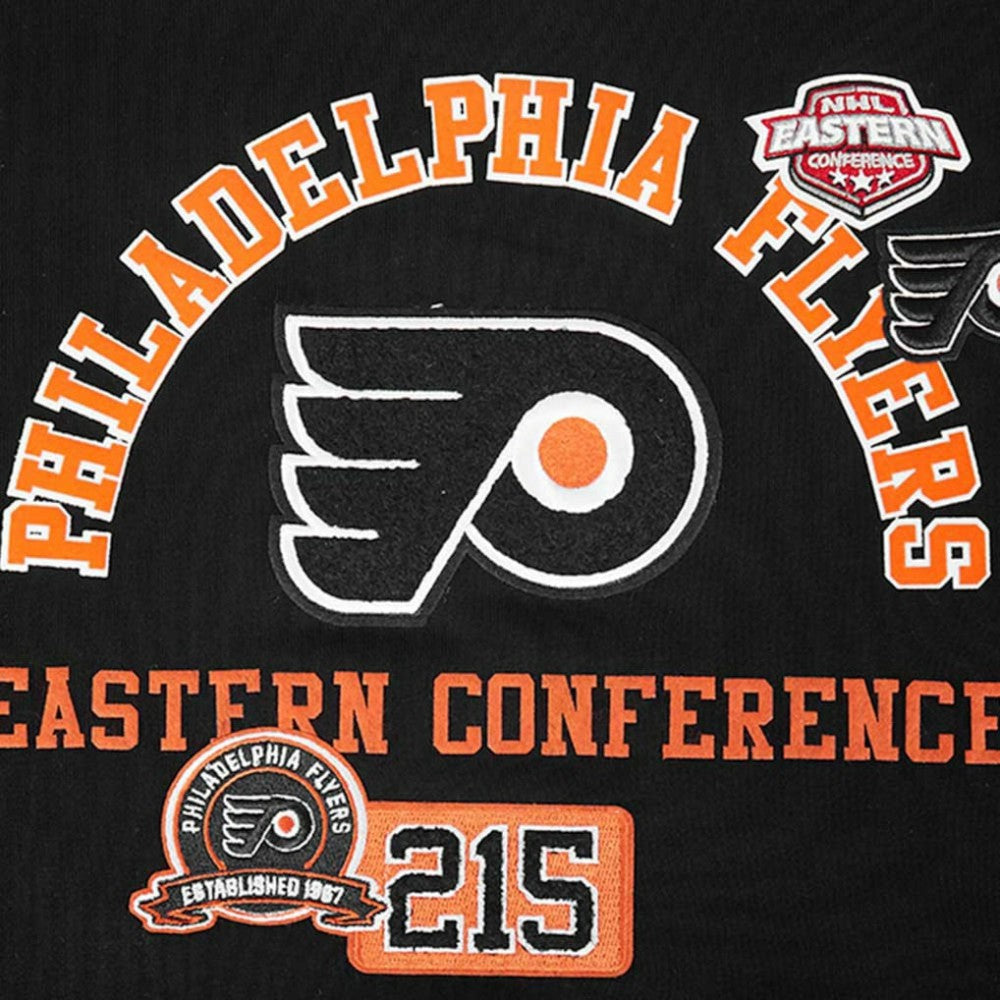 Philadelphia Flyers Pro Standard Women's Area Code Cropped Pullover Sweatshirt - Black - NHL