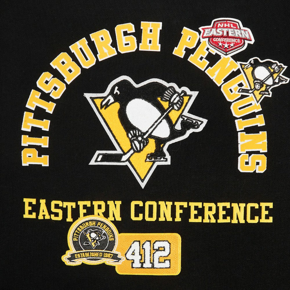 Pittsburgh Penguins Pro Standard Women's Area Code Cropped Pullover Sweatshirt - Black - NHL