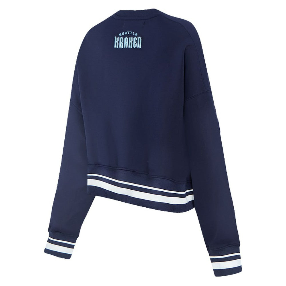 Seattle Kraken Pro Standard Women's Area Code Cropped Pullover Sweatshirt - Deep Sea Blue - NHL