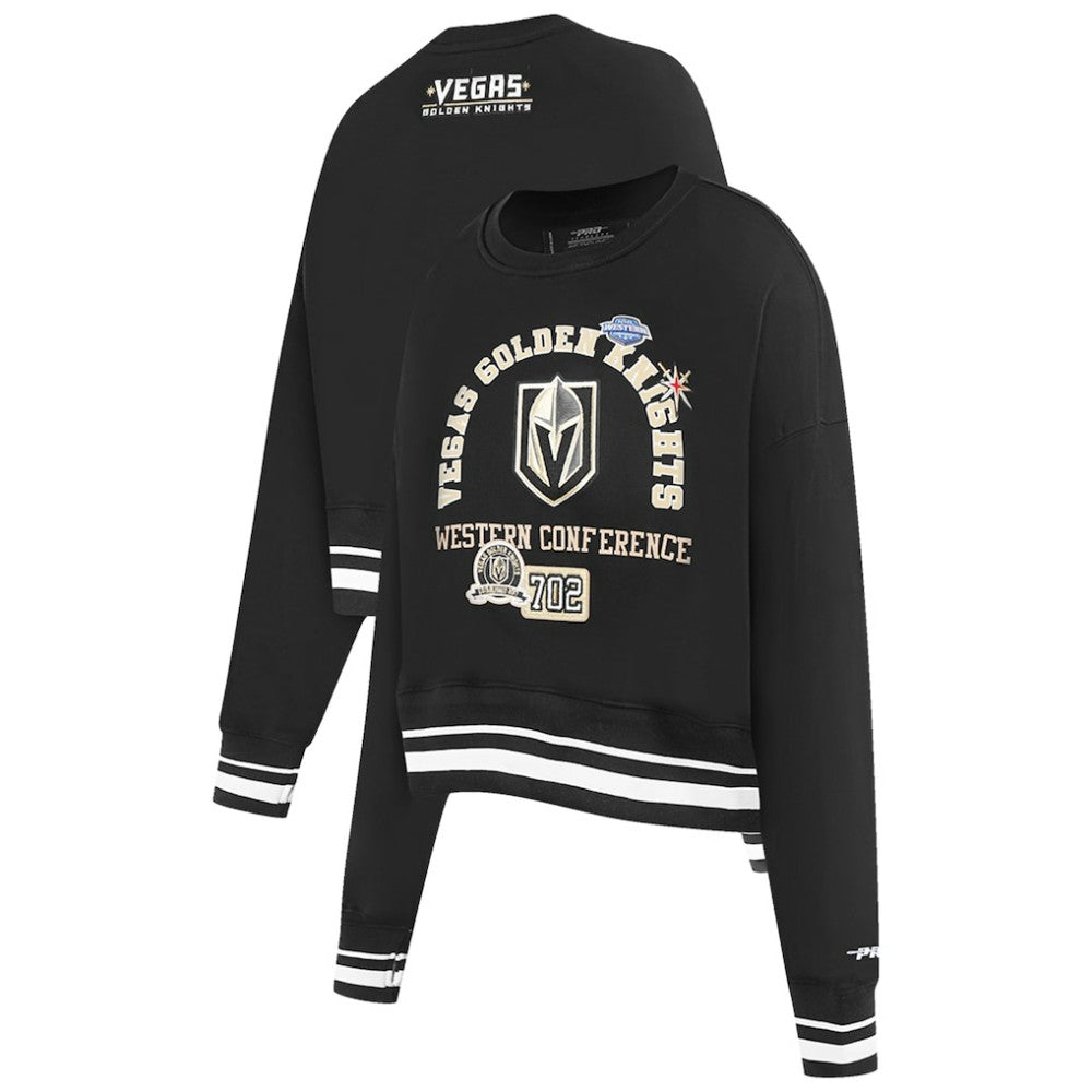 Vegas Golden Knights Pro Standard Women's Area Code Cropped Pullover Sweatshirt - Black - NHL