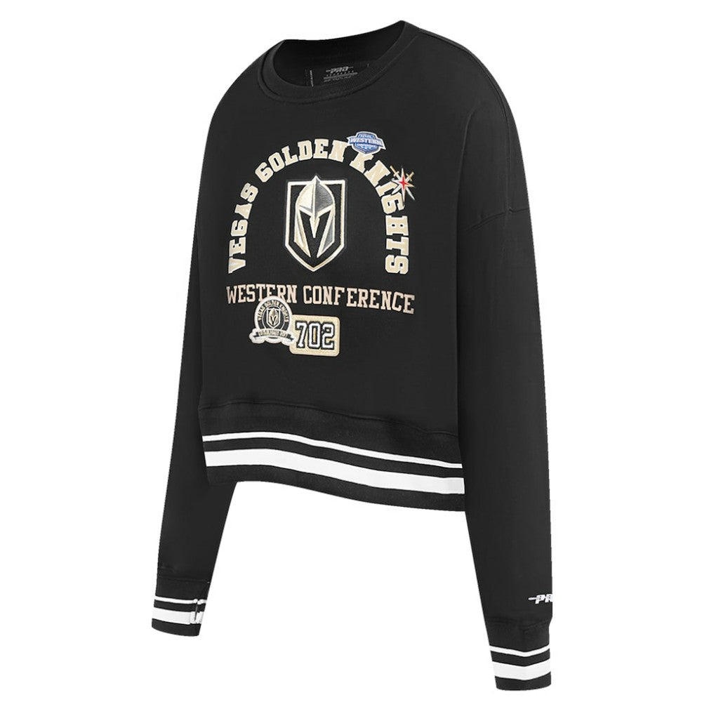Vegas Golden Knights Pro Standard Women's Area Code Cropped Pullover Sweatshirt - Black - NHL