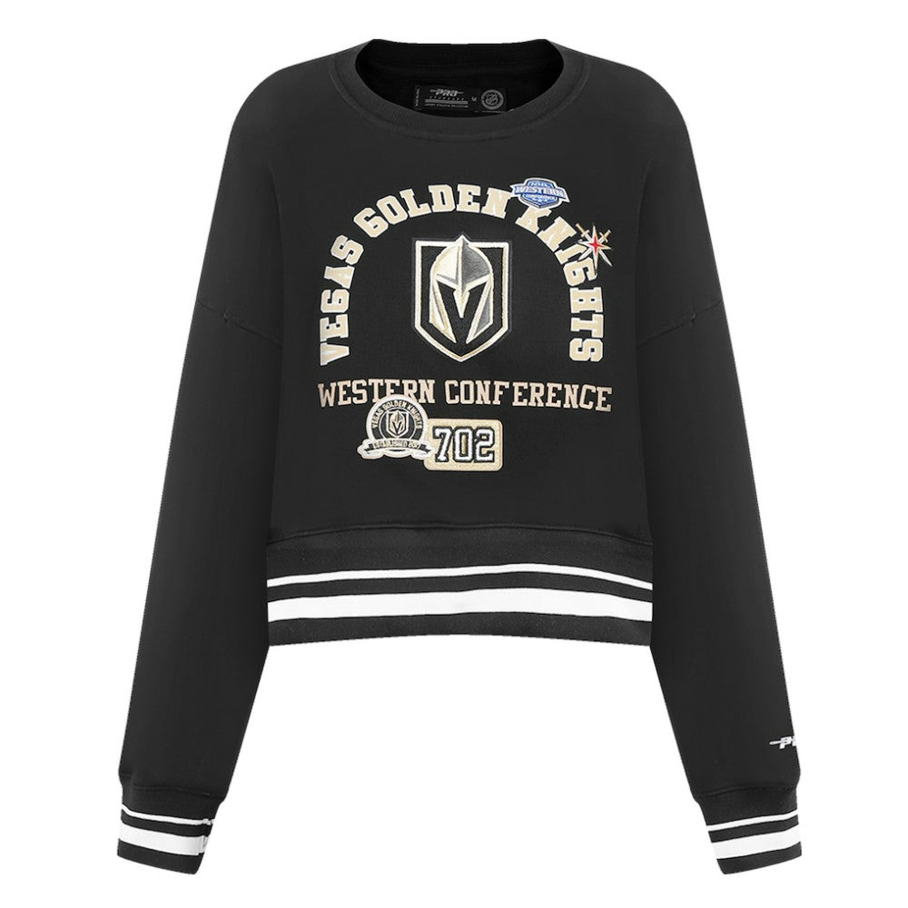 Vegas Golden Knights Pro Standard Women's Area Code Cropped Pullover Sweatshirt - Black - NHL