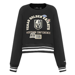 Vegas Golden Knights Pro Standard Women's Area Code Cropped Pullover Sweatshirt - Black - NHL