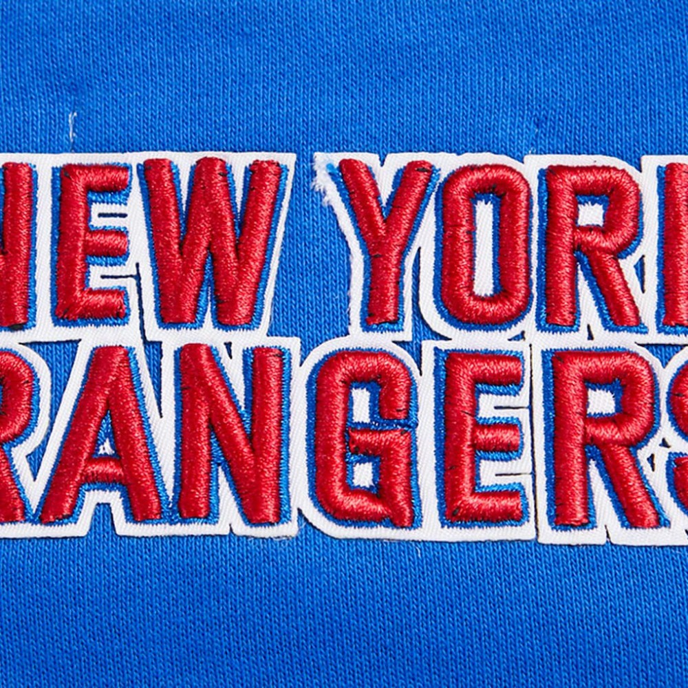 New York Rangers Pro Standard Women's Area Code Cropped Pullover Sweatshirt - Blue - NHL