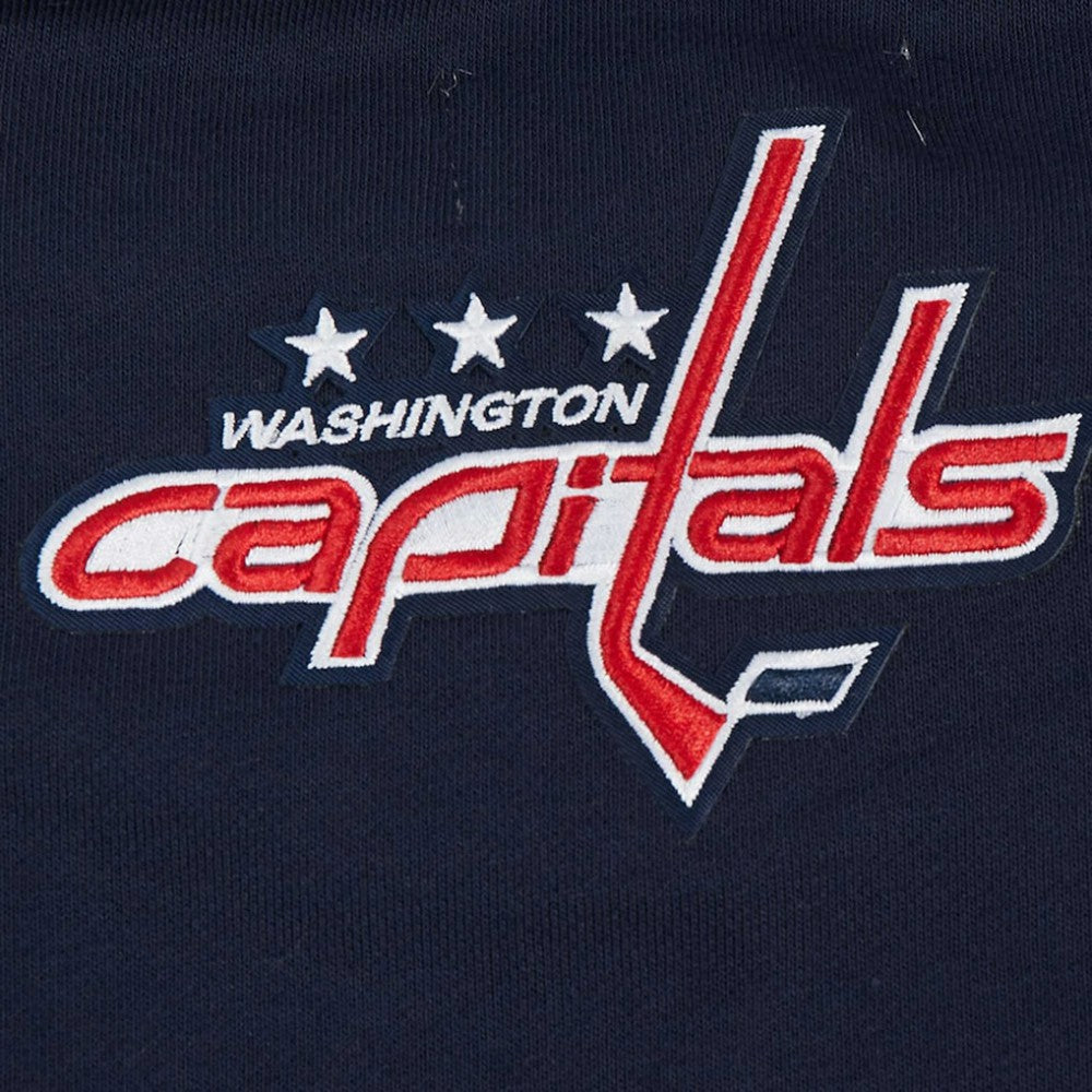 Washington Capitals Pro Standard Women's Area Code Cropped Pullover Sweatshirt - Navy - NHL