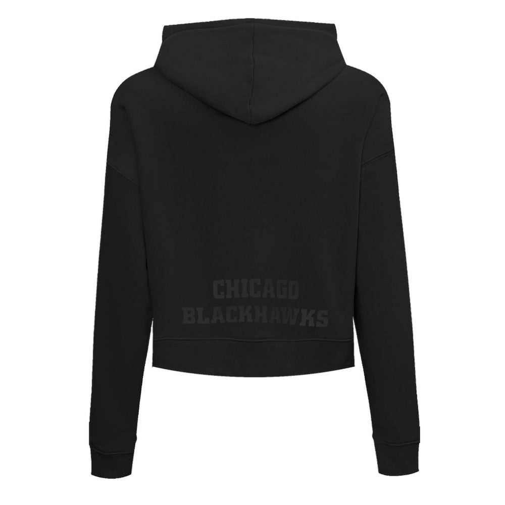 Chicago Blackhawks Pro Standard Women's Jewels Cropped Pullover Hoodie - Black - NHL