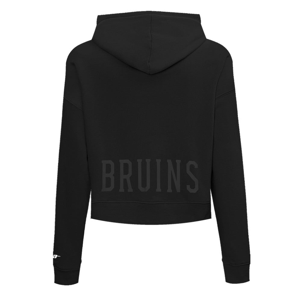 Boston Bruins Pro Standard Women's Jewels Cropped Pullover Hoodie - Black - NHL