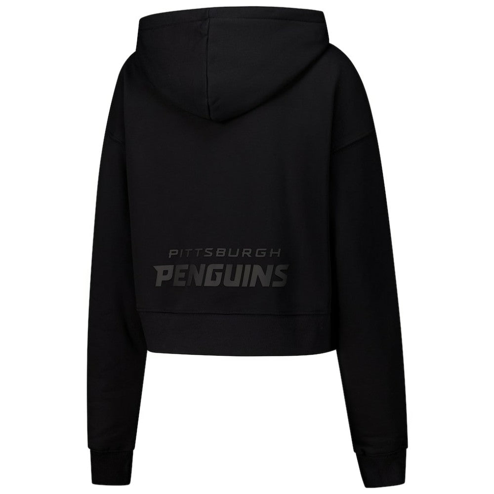 Pittsburgh Penguins Pro Standard Women's Jewels Cropped Pullover Hoodie - Black - NHL