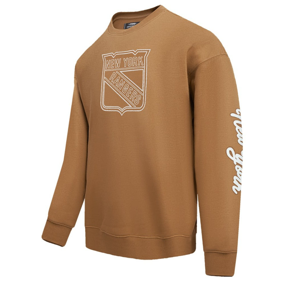 New York Rangers Pro Standard Paint the City Pullover Sweatshirt - Brown - NHL