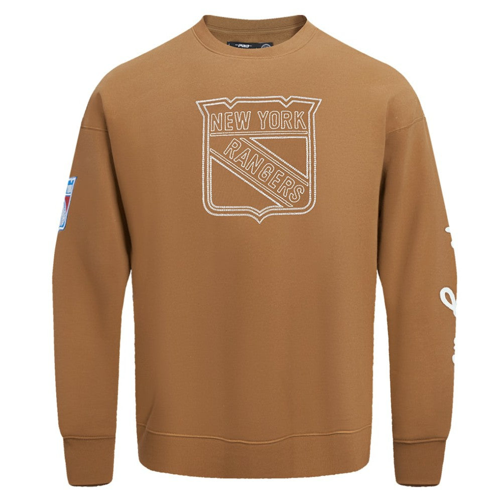 New York Rangers Pro Standard Paint the City Pullover Sweatshirt - Brown - NHL