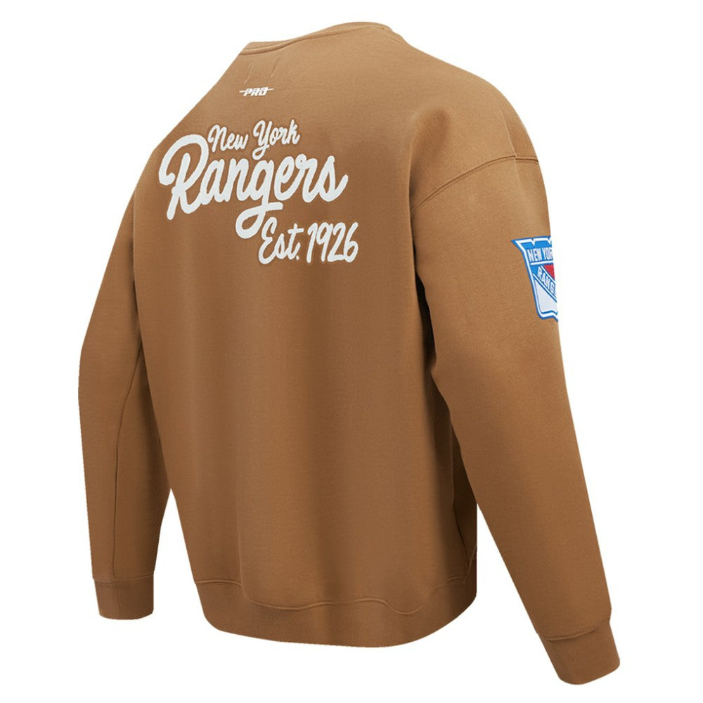New York Rangers Pro Standard Paint the City Pullover Sweatshirt - Brown - NHL