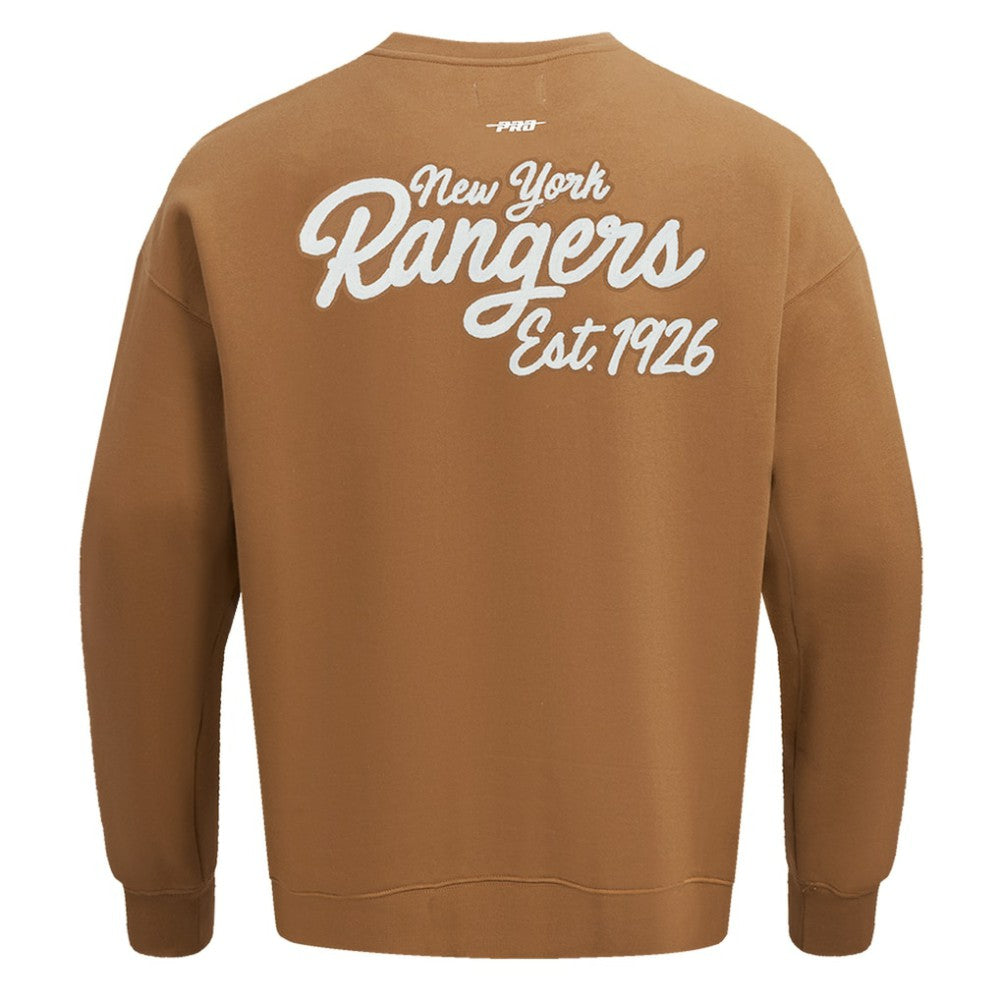 New York Rangers Pro Standard Paint the City Pullover Sweatshirt - Brown - NHL