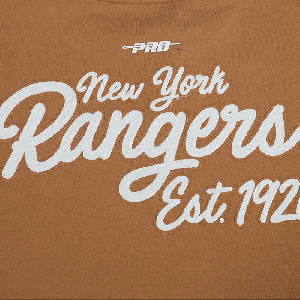 New York Rangers Pro Standard Paint the City Pullover Sweatshirt - Brown - NHL