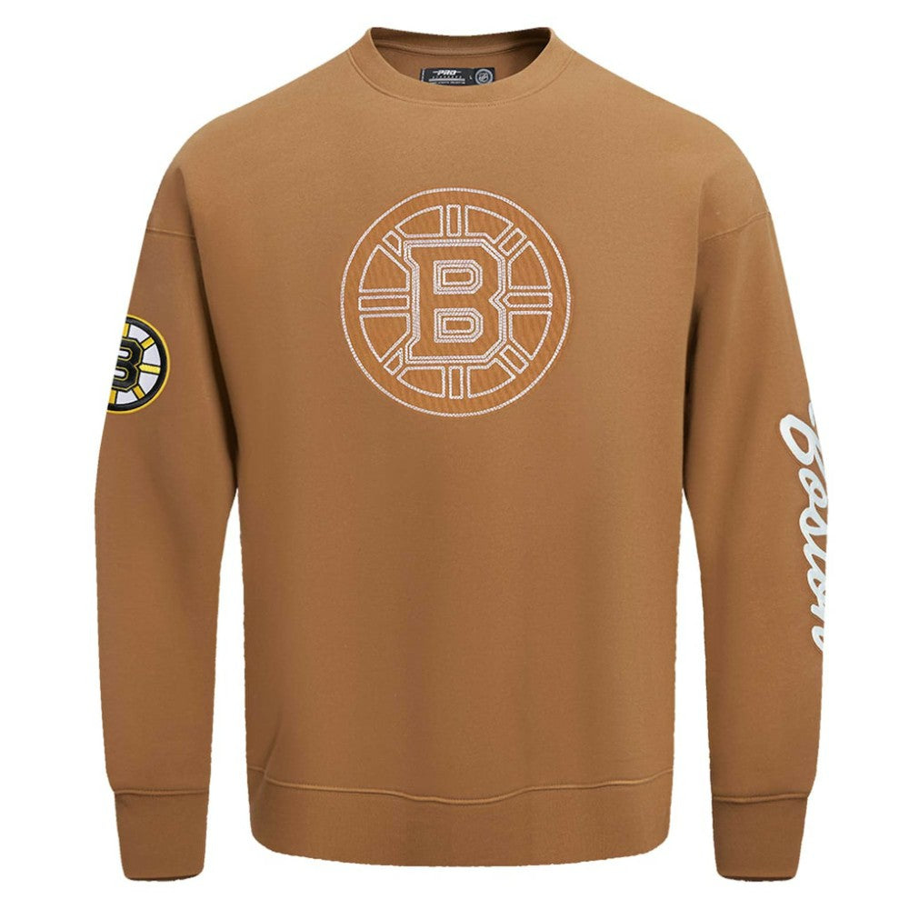 Boston Bruins Pro Standard Paint the City Pullover Sweatshirt - Brown - NHL