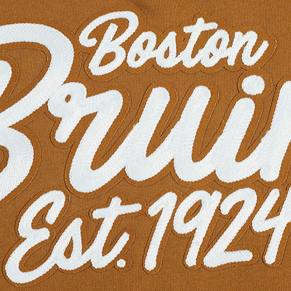 Boston Bruins Pro Standard Paint the City Pullover Sweatshirt - Brown - NHL